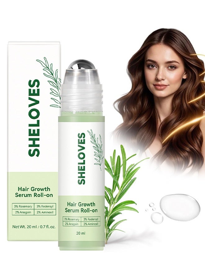 Sheloves Hair Growth Serum Roll-On,3% Rosemary, 3% Redensyl, 2% Anagain, 2% Aminexil, Serum for Hair Loss & Hair Regrowth For Men & Women - Image 1