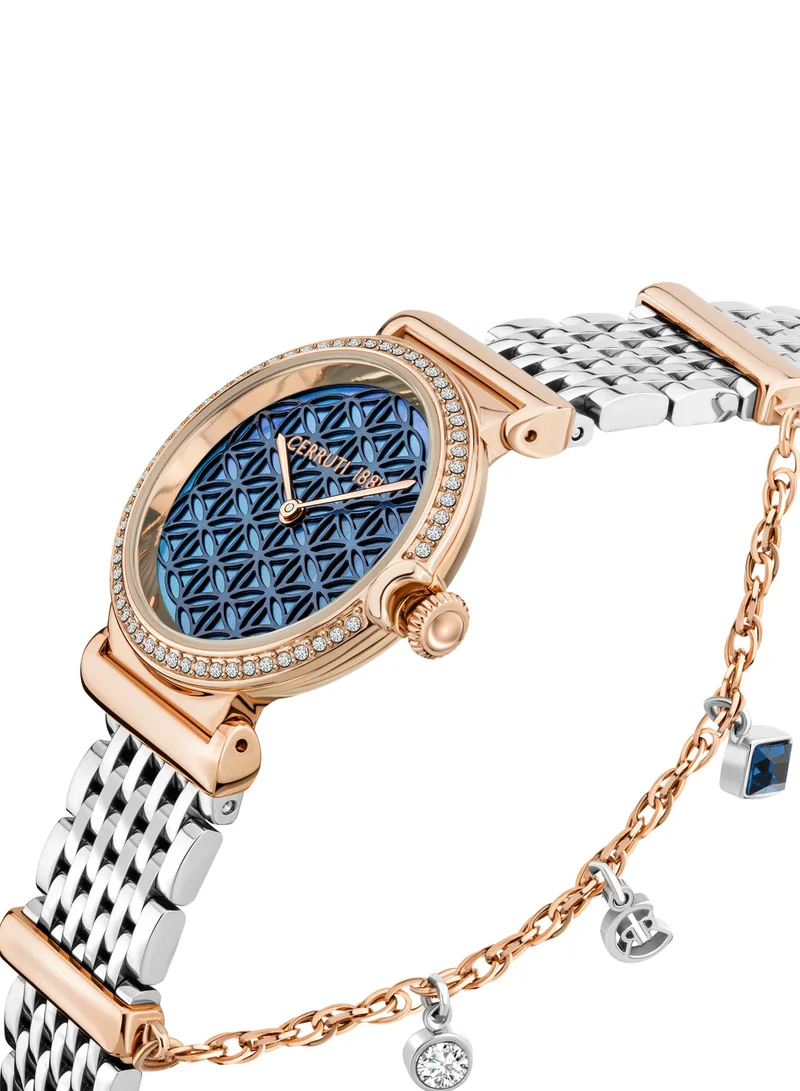 شيروتي 1881 CERRUTI 1881 Corniglia Mother of Pearl Dial Watch for Women with Ion Plated Mesh Band