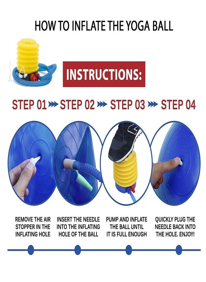 DEVZA كرة تمارين رياضية مضادة للانفجار من ديفزا لتمارين الجسم الكامل | 65 سم | متعددة الألوان - Image 2