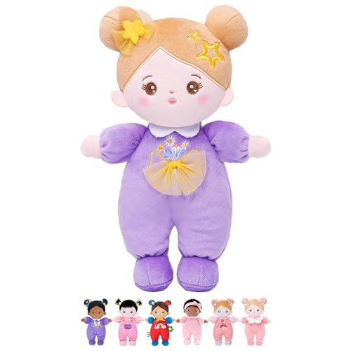 OUOZZZ Soft Baby Doll 10 First Birthday Toys for 1 Year Old Girl Ideal 1 Year Old Girl Gifts Baby Girl Gifts Snuggle Buddy for Infants Daisy Purple - Image 1