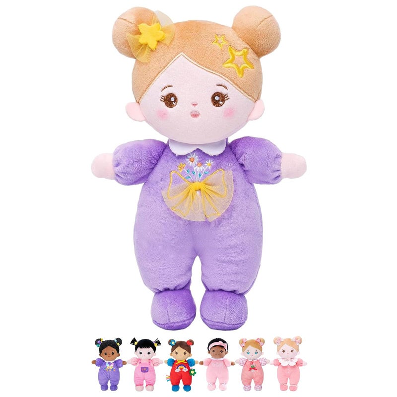 OUOZZZ Soft Baby Doll 10 First Birthday Toys for 1 Year Old Girl Ideal 1 Year Old Girl Gifts Baby Girl Gifts Snuggle Buddy for Infants Daisy Purple - Image 2