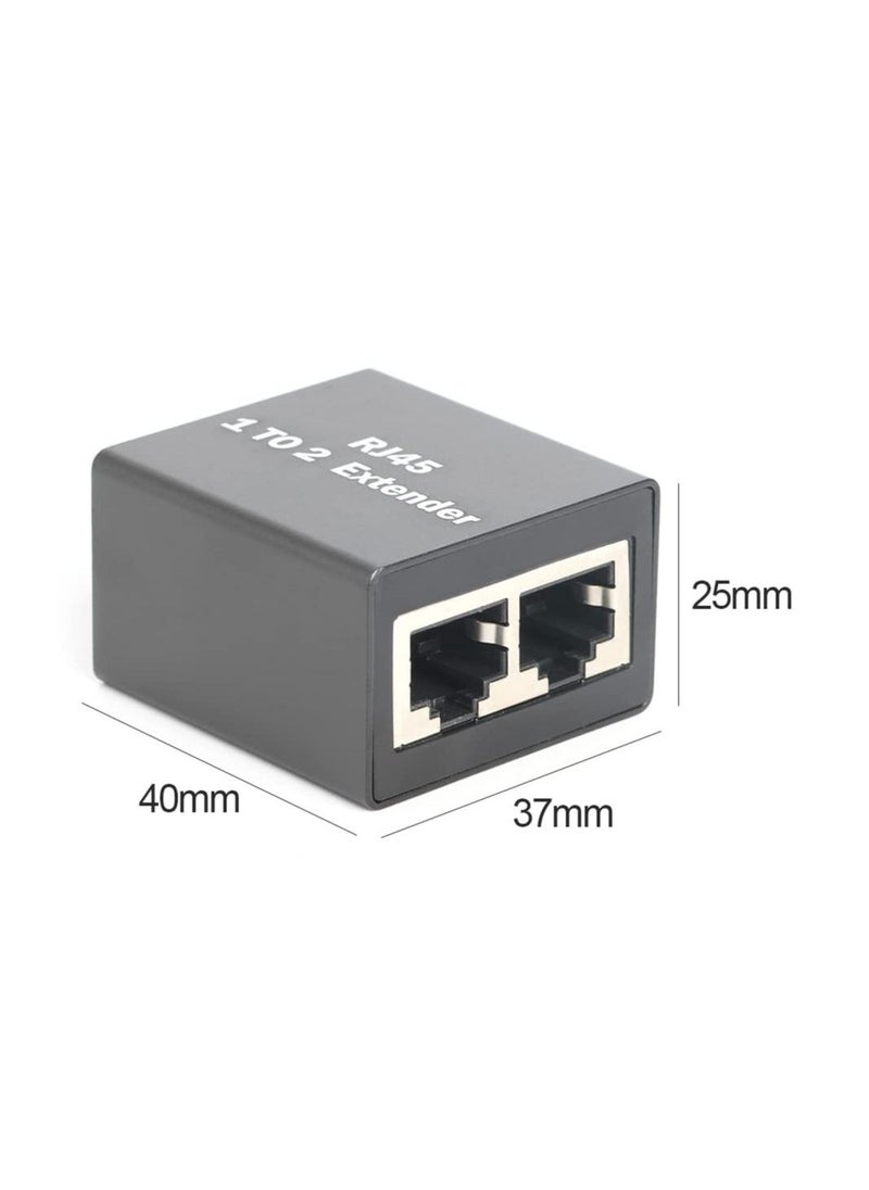 موزع إيثرنت RJ45 1 إلى 2 وصلة مقسم شبكة LAN مقسم الإنترنت أنثى إلى أنثى مزدوجة موصل إيثرنت موسع مقبس لكابلات Cat5 Cat5e Cat6 Cat7 Cat8
