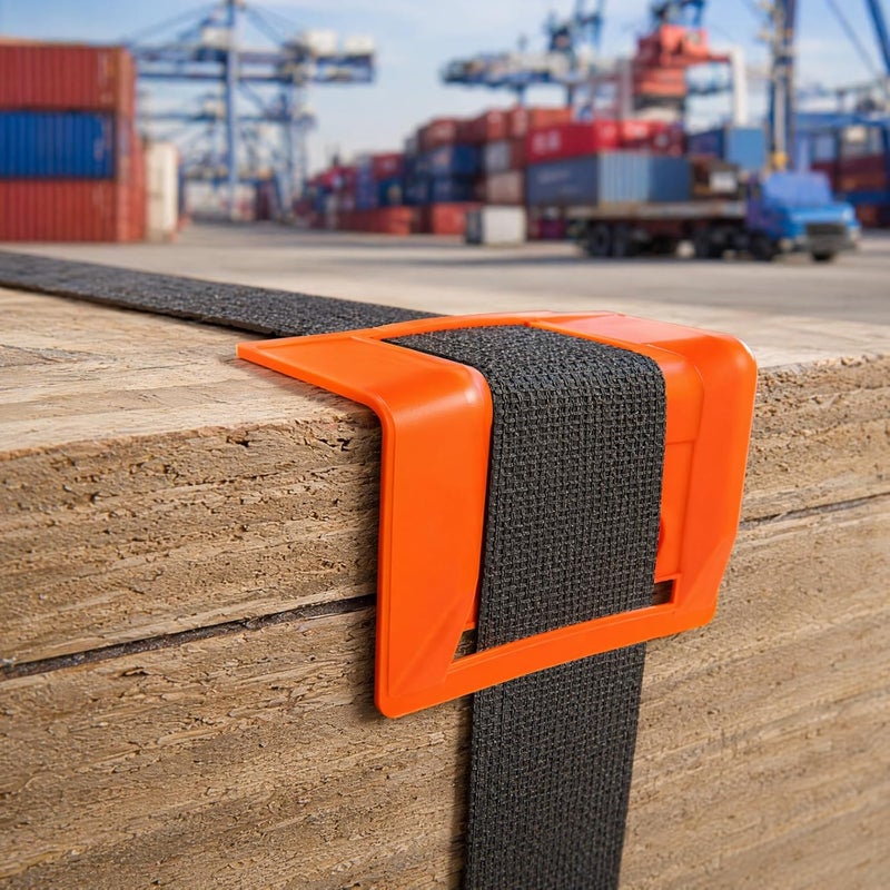 ZENFUN 20 Packs Edge Protectors for Cargo Loads, Flatbed Corner Protectors, Tiedown Plastic Protector, Truck Shipping, Protects Cargo Edges, Orange - Image 5