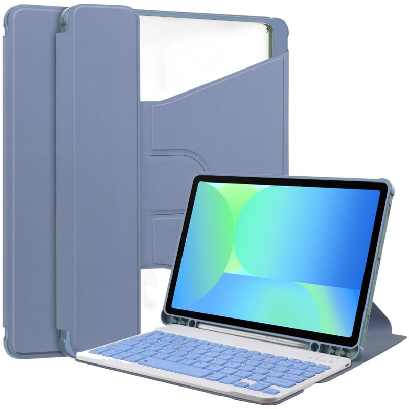 DGG Purple Samsung Tab Keyboard Case Compatible with Multiple Samsung Tab Models with Protective Cover Stand Function and Daily Tablet Carry - Image 1