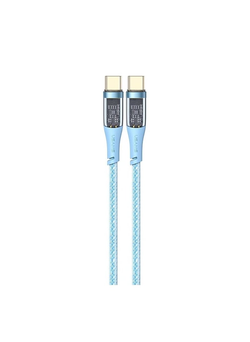 Usams Type-C PD 100W Aluminum alloy Transparent Data Cable - Image 1
