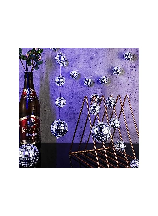 The Bros Mini Disco Ball Ornaments, 4 Packs Reflective Silver Mirror Disco Hanging Ball Decor, for Tree Wedding Dance Music Festival Birthday Party Home Supplies for Christmas, 1 Inch, 2 Inch - Image 4