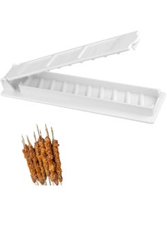 White Plastic Kebab Maker Machine, Manual Kabob Press Mold for Barbecue, Easy to Use for Beginners.