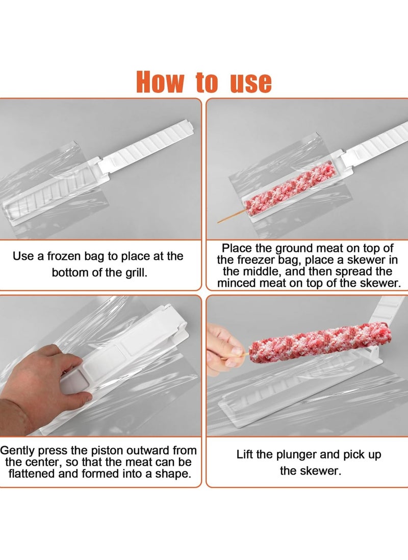 Oasisgalore White Plastic Kebab Maker Machine, Manual Kabob Press Mold for Barbecue, Easy to Use for Beginners.  - Image 5