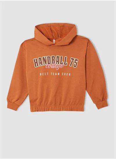ديفاكتو Relax Fit Slogan Print Hoodie