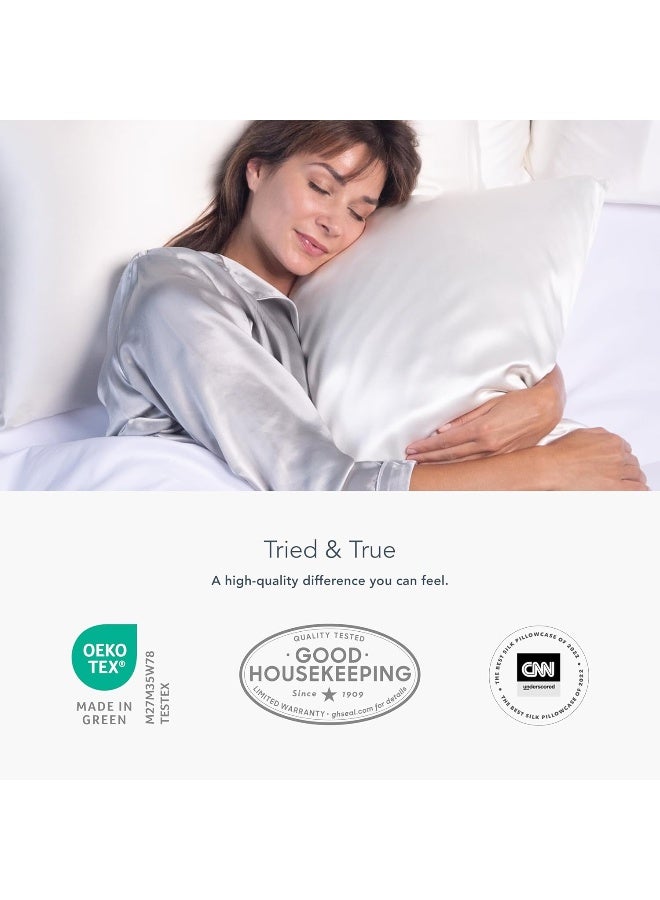 Fishers Finery 25mm 100% Pure Mulberry Silk Pillowcase (Taupe Queen) - Image 5