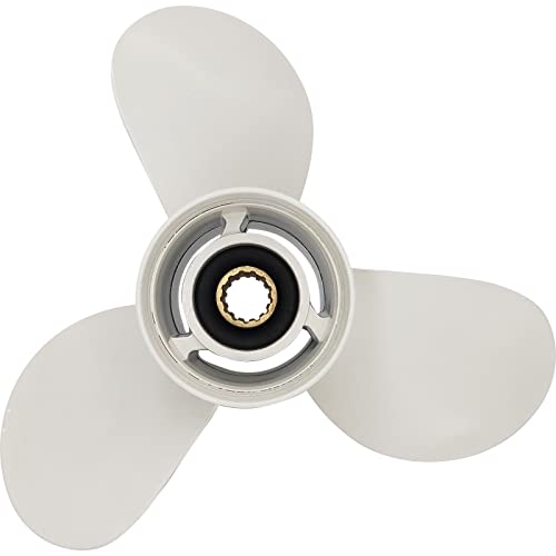 DLNIG 11 1/4×14-G Boat Propeller for Yamaha - for Yamaha Outboard Engines T25 30hp 40hp 50hp 55HP 60hp Replace 663-45958-01-EL,13 Spline Tooth - Aluminum Outboard Propeller - Image 2