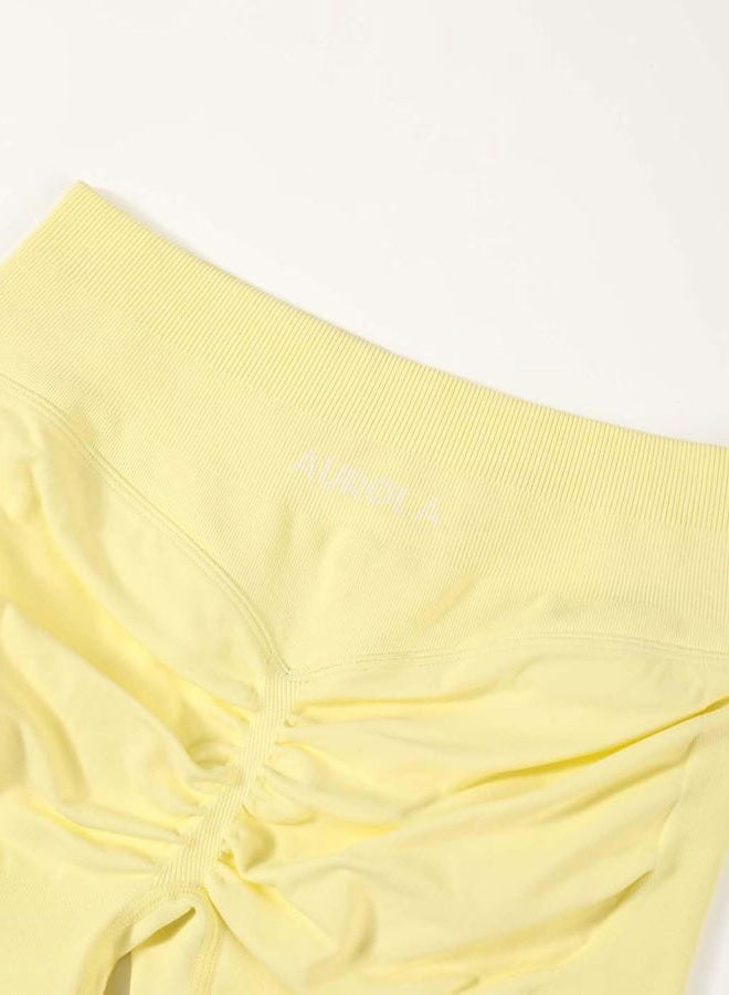 AUROLA Influence Workout Shorts for Women,2.5 3.5 4.5 5.5 6.5 No Roll Up Squat Proof Scrunch Seamless Compression Gym Short, Elfin Yellow, S - Image 5