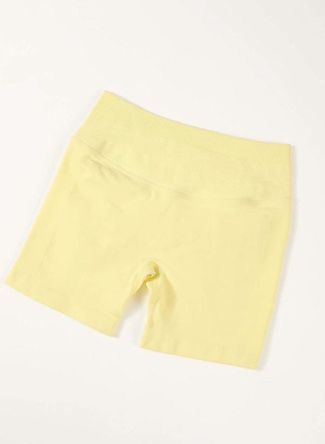 AUROLA Influence Workout Shorts for Women,2.5 3.5 4.5 5.5 6.5 No Roll Up Squat Proof Scrunch Seamless Compression Gym Short, Elfin Yellow, S - Image 2