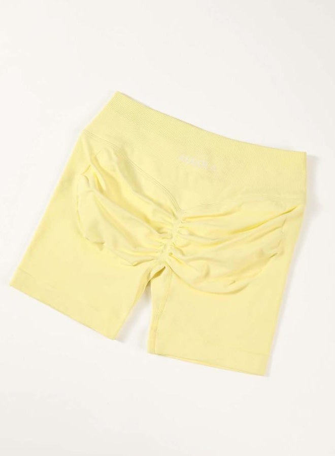 AUROLA Influence Workout Shorts for Women,2.5 3.5 4.5 5.5 6.5 No Roll Up Squat Proof Scrunch Seamless Compression Gym Short, Elfin Yellow, S - Image 3