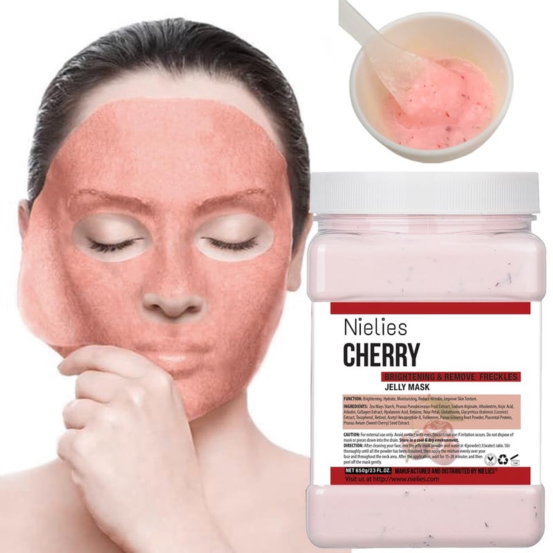 Nielies Jelly Mask Facial Skin Care Jelly Mask For Facials Face Mask For Instant Hydration Vegan Peel Off Face Mask For Dullness Smoothing Professional Hydrojelly Masks 23 Oz Christmas Cherry
