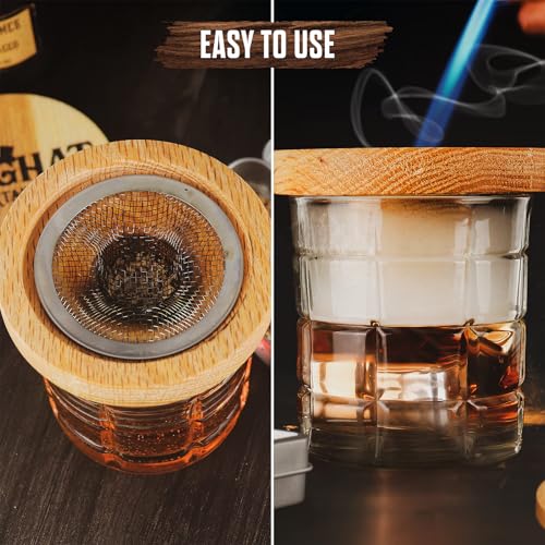 piercing Cocktail Smoker Kit, Whiskey Smoker Kit, Cocktail Smoke Infuser with Smoke Infuser for Whiskey and Accessories (Circle) - Image 4