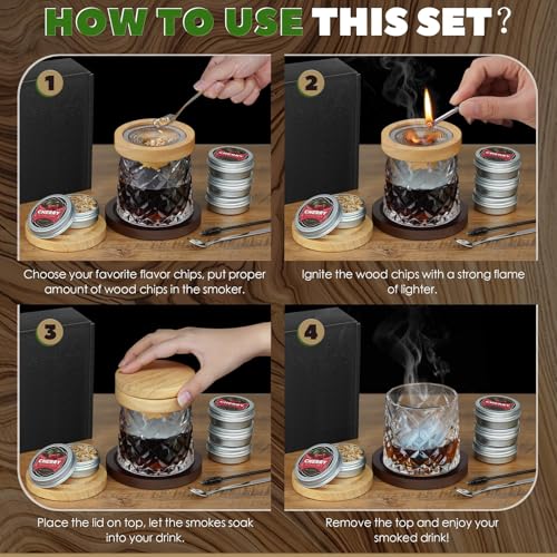 piercing Cocktail Smoker Kit, Whiskey Smoker Kit, Cocktail Smoke Infuser with Smoke Infuser for Whiskey and Accessories (Circle) - Image 3