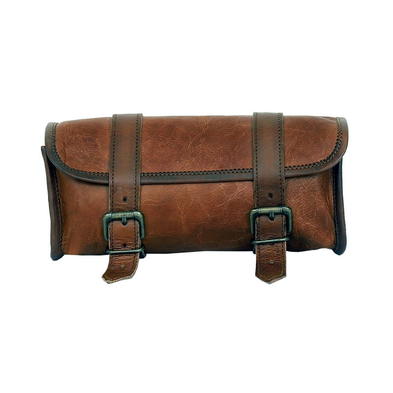 cuero Genuine Leather Handlebar Bicycle Motorcycle Saddle Bag Utility Tool kit Handlebar Travel Accessory Pouch, Motorcycle Small kit Bag, Christmas New Year Gift Idea - Image 3