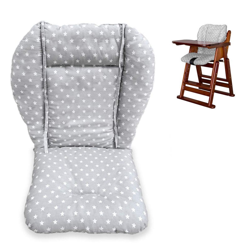 Twoworld High Chair Cushion Large Thickening Baby High Chair Seat Cushion Liner Mat Pad Cover Breathable Fashion Gray
