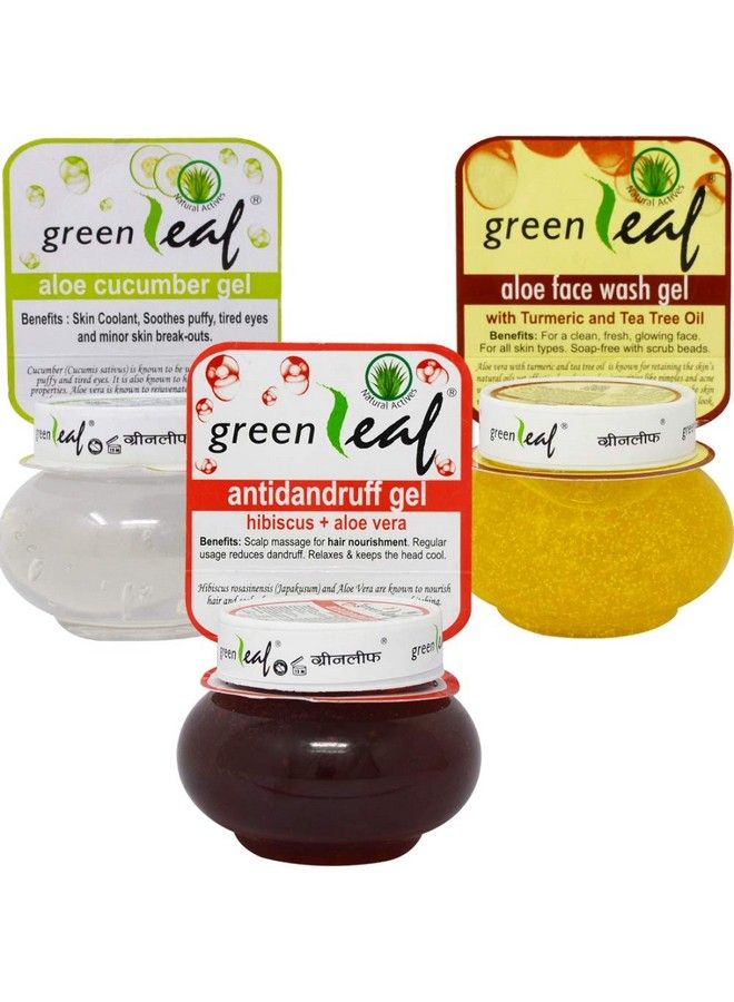Green Leaf Aloe Cucumber Antidandruff Aloe Face Wash Gel 120Gm Each Pack Of 3 - Image 1