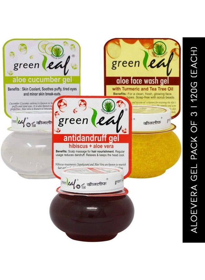Green Leaf Aloe Cucumber Antidandruff Aloe Face Wash Gel 120Gm Each Pack Of 3 - Image 3