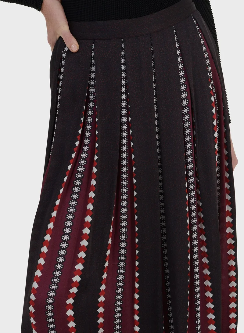 leem Printed Pleated Skirt