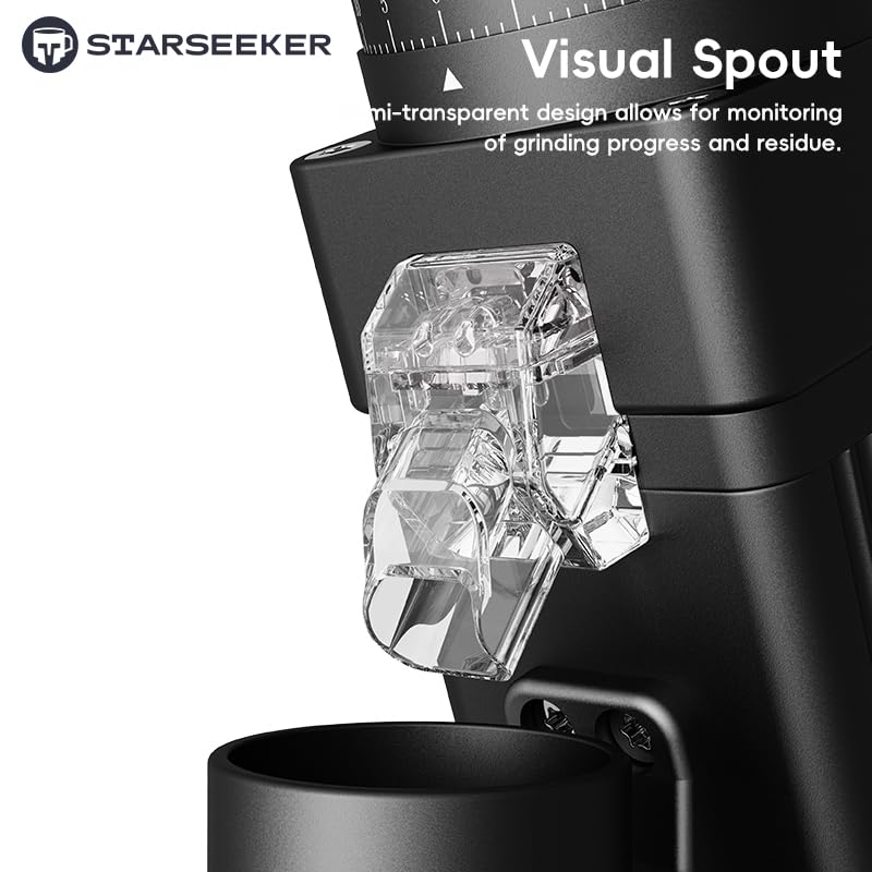 STARSEEKER E55 Pro Electric Coffee Grinder, 55mm Titanium Conical Burr - Professional Espresso Grinder with Stepless Adjustment & Anti-Static Tech, for Home, Office, Café Use - Image 5