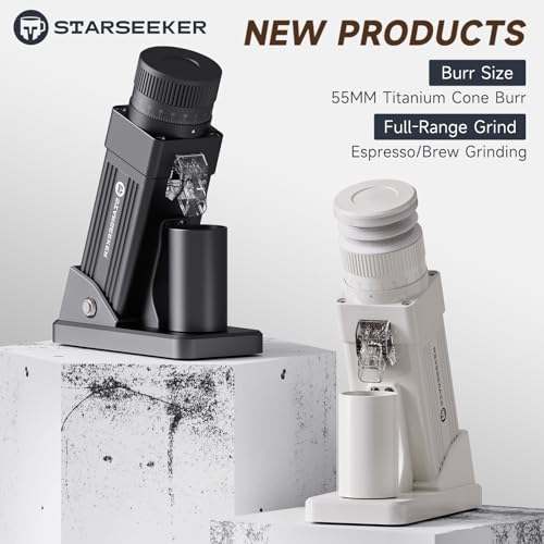 STARSEEKER E55 Pro Electric Coffee Grinder, 55mm Titanium Conical Burr - Professional Espresso Grinder with Stepless Adjustment & Anti-Static Tech, for Home, Office, Café Use - Image 2