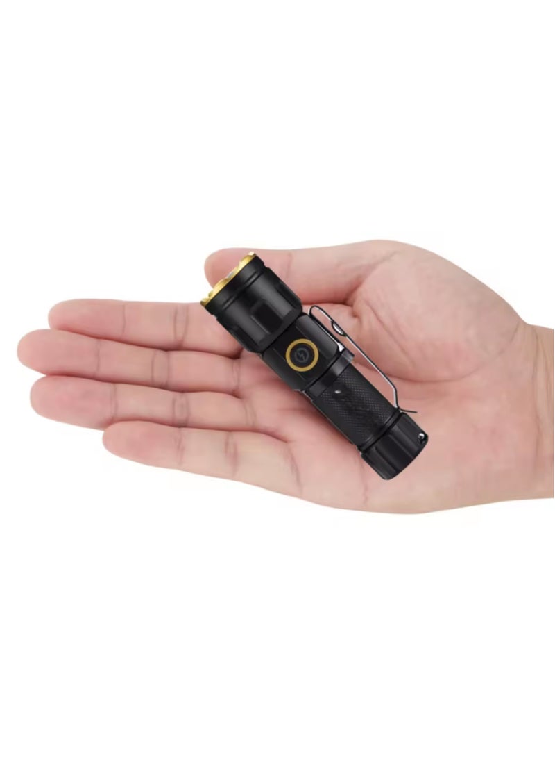 مصباح يدوي LED صغير الحجم (Mini) محمول وقوي - إضاءة ساطعة للحمل اليومي والطوارئ والتخييم - مع مشبك وحلقة - Image 4