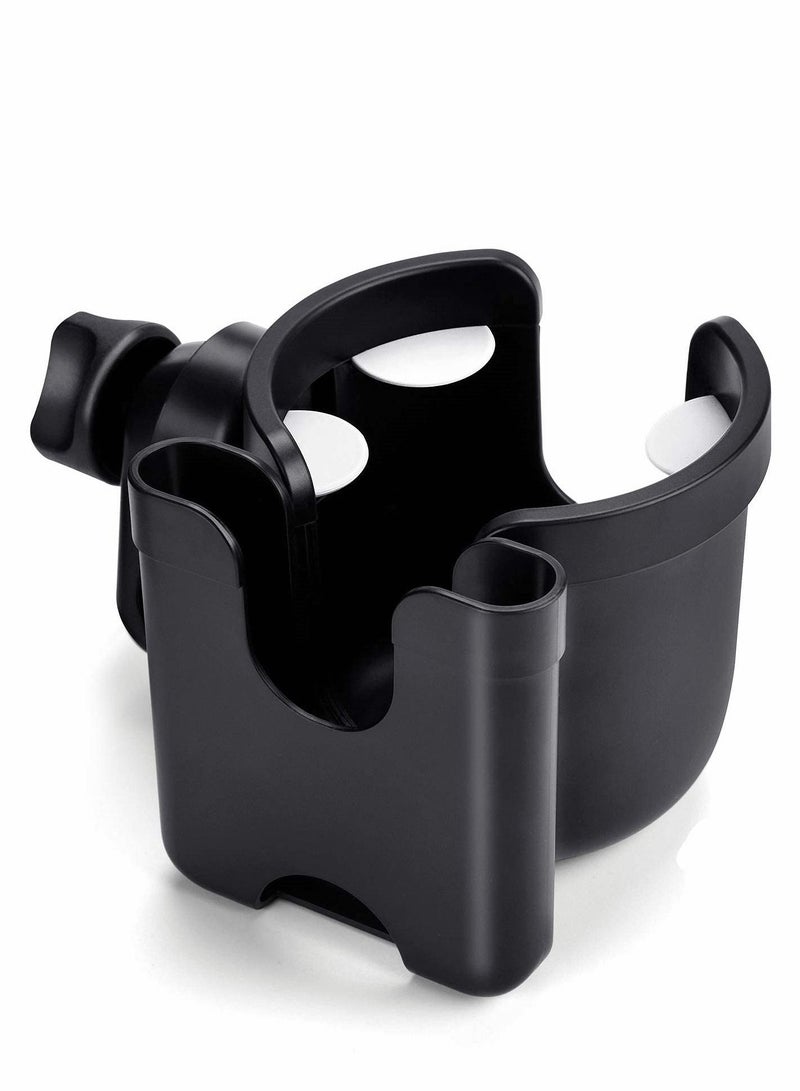 Excefore Baby Stroller Cup Holder with Mobile Phone Box 2-in-1 Universal Bottle Water Holder, for Buggy Trolley Walker Bike Wheelchair,Universal Coffee Drink Organizer - Image 1