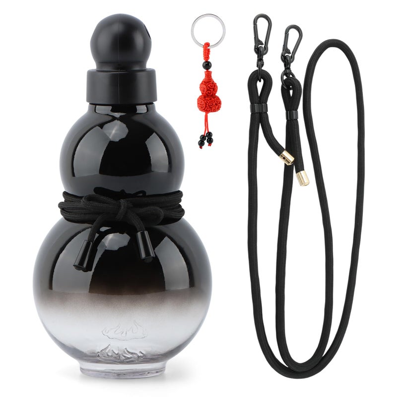 Trasylph Retro-Inspired Gourd-Style Water Bottle - Large Capacity and Durable Crystal Gourd Bottle (Black) - Image 1