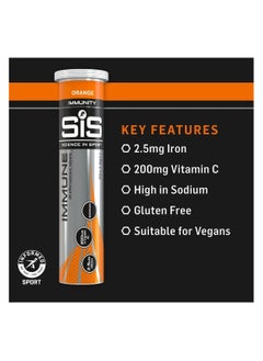 SIS Orange Immunity ,2.5 mg Iron & 200mg Vitamin C Zero Sugar ,immune 20 effervescent tablets  - Image 3