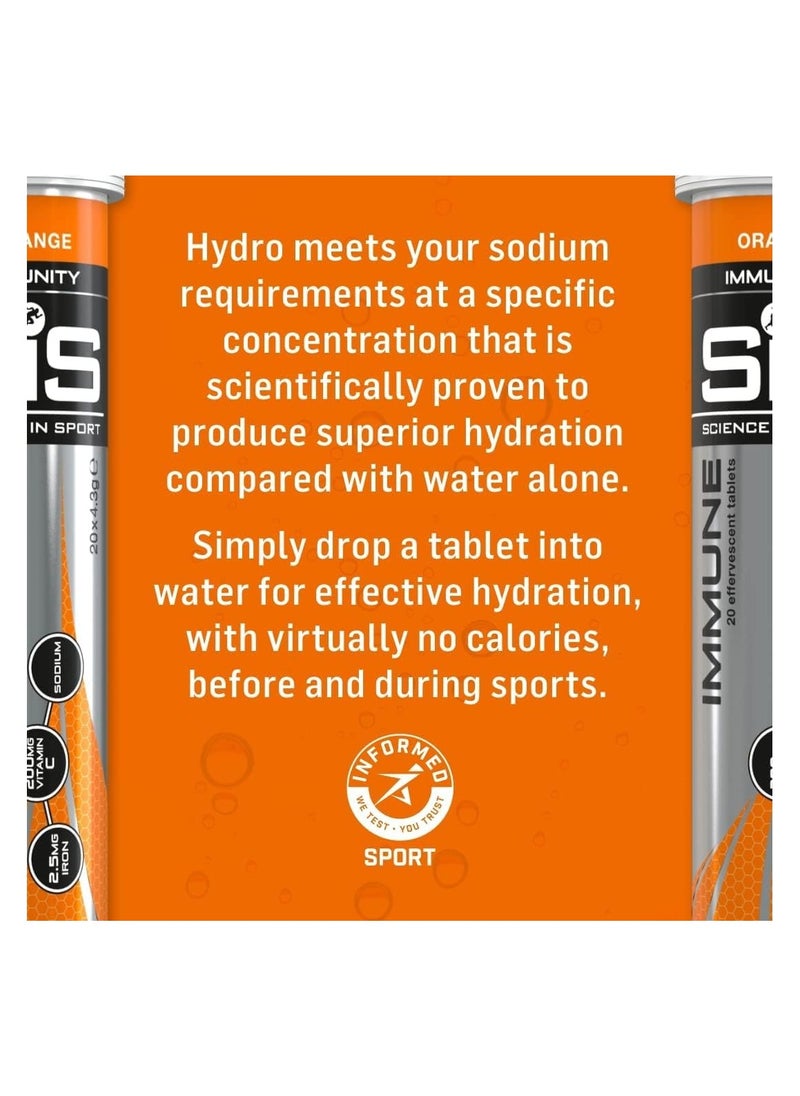 SIS - Orange Immunity ,2.5 mg Iron & 200mg Vitamin C Zero Sugar ,immune 20 effervescent tablets - Image 1
