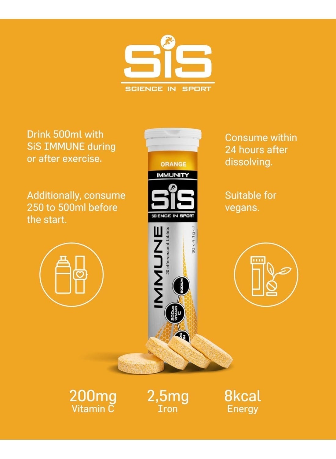 SiS Orange Hydro Electrolyte Tablets 20Pcs