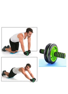 Generic AB Wheel Roller for Total Body Exerciser With Knee Mat - Green  - Image 4