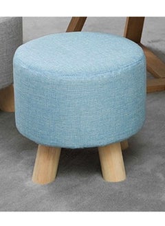 LINGWEI Round Ottoman Footstool Blue