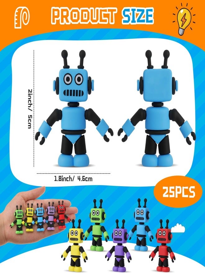 Vertintong 25 Pcs Colorful Mini Robot Figure Toy Tiny Robot Figurine Statue for Kid for Bot Party Favor Christmas Stockings Filler Gift Cake Toppers Miniature Fairy Garden Decor to Hide and Seek - Image 2
