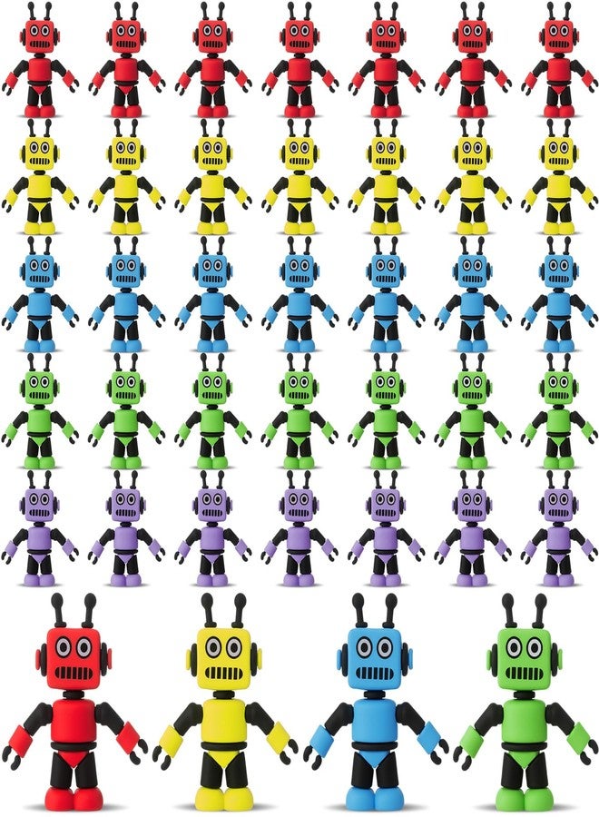 Vertintong 25 Pcs Colorful Mini Robot Figure Toy Tiny Robot Figurine Statue for Kid for Bot Party Favor Christmas Stockings Filler Gift Cake Toppers Miniature Fairy Garden Decor to Hide and Seek - Image 1