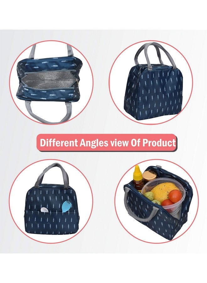 Yellow Weaves حقيبة غداء/تيفين/تخزين معزولة صفراء للسفر للمكتب والكلية والمدرسة بوليستر، حجم عادي (أزرق)، 8 لترات - Image 2
