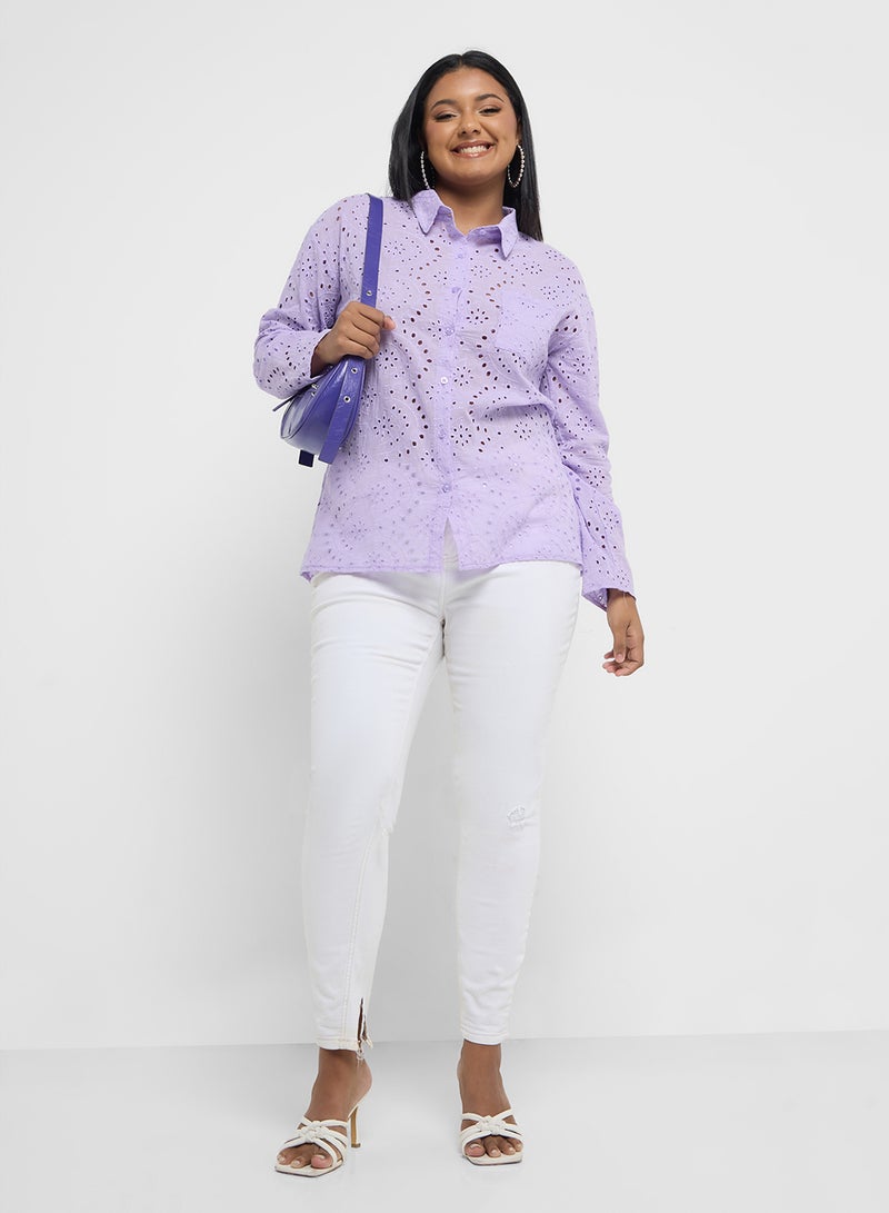 Ginger Plus Openwork Relaxed Fit Shirt - Image 4