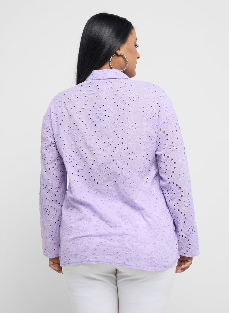 Ginger Plus Openwork Relaxed Fit Shirt - Image 2