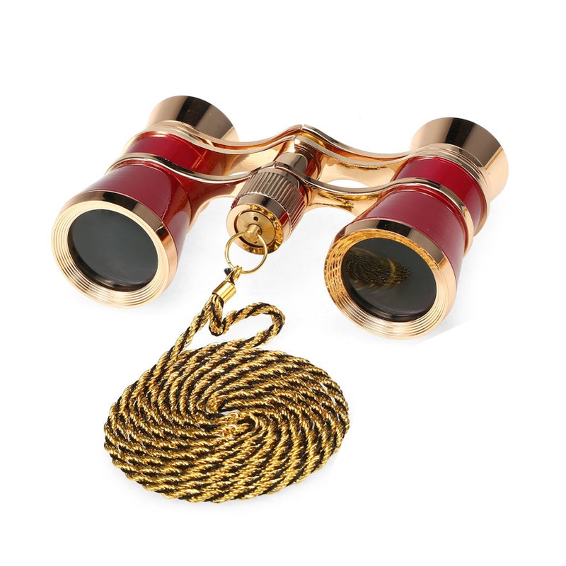 3×25 Vintage Opera Glasses Mini Theater Binoculars Compact Lightweight Binoculars with Chain Carrying Case and Cleaning Cloth for Adults Kids - Image 1