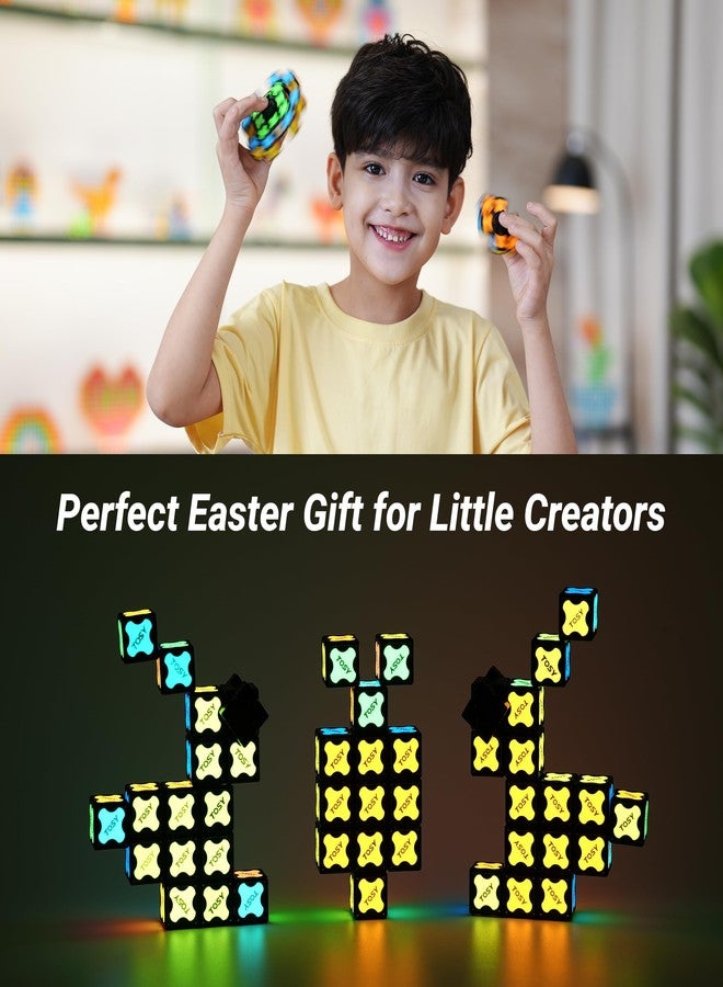 TOSY Magnet Fidget Spinner Glow - 16 Blocks, 3in1 Toy: Transformable Fidget Spinner, Infinity/Puzzle Cube, Easter Basket Stuffers Gift for Kids/Adults, Glowing STEM Sensory Stress Relief - Image 3