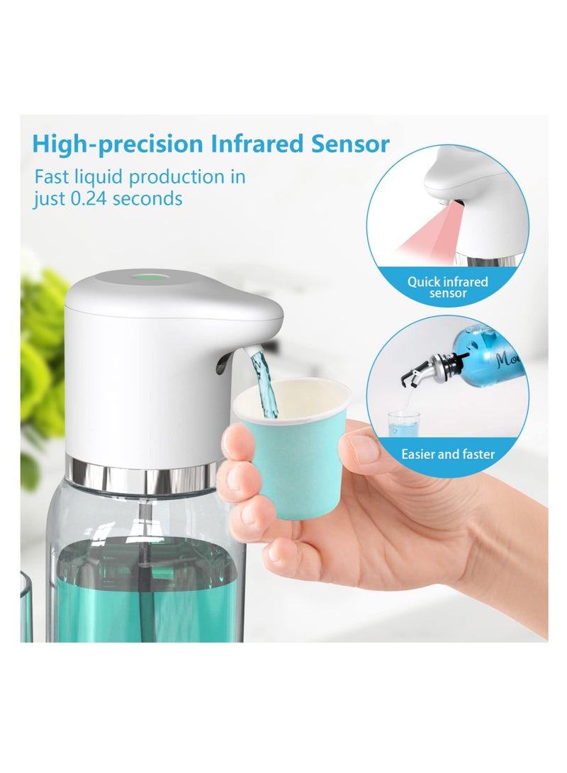 KASTWAVE Automatic Mouthwash Dispenser for Bathroom, Mouthwash Dispenser Dispenser, 25oz/750ml Large Capacity Mouthwash Dispenser, with Infrared Sensor and Rechargable Pump, with 8 Paper Cups - Image 3