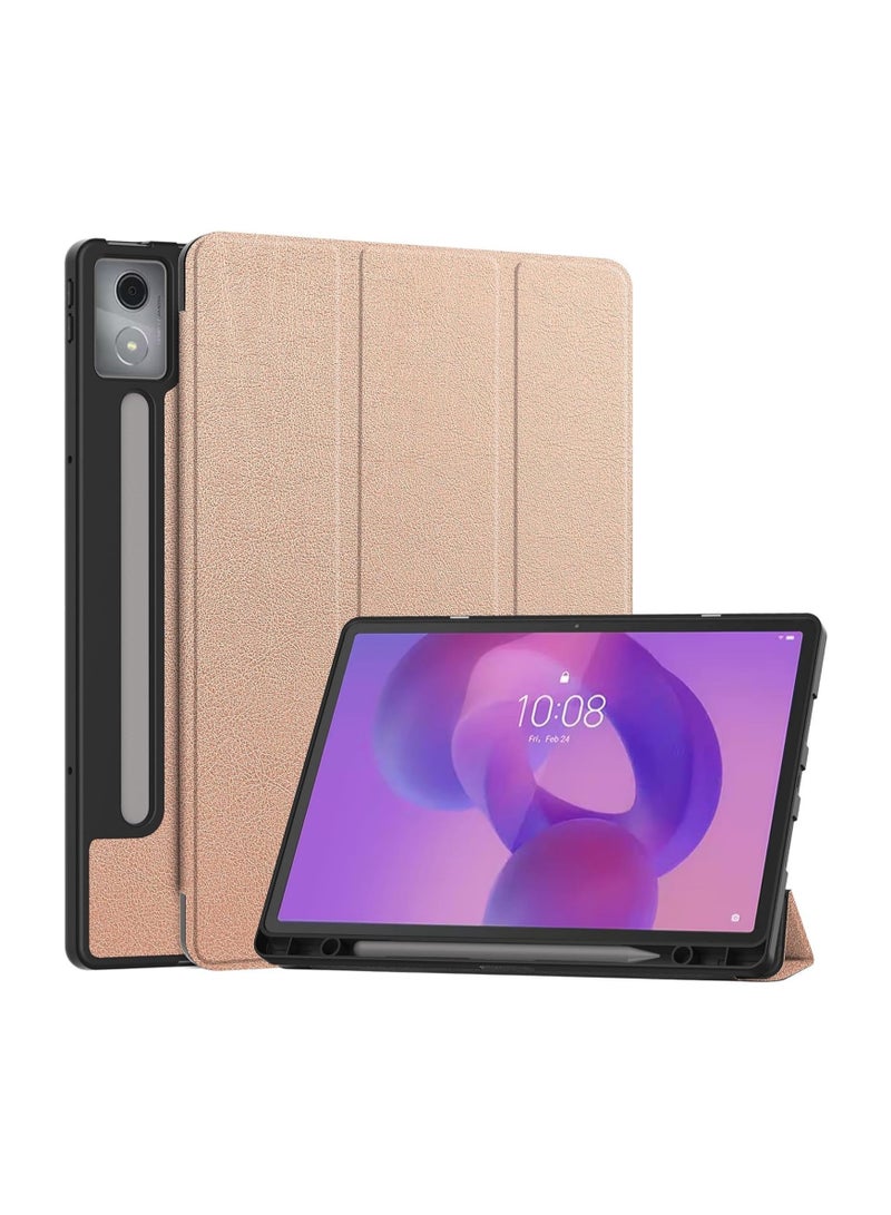 For Lenovo Idea Tab Pro 12.7-inch (2025) TB373FU Smart Tablet Case Built-in pen slot, lightweight tri-fold PU leather case Protective case with auto wake/sleep function