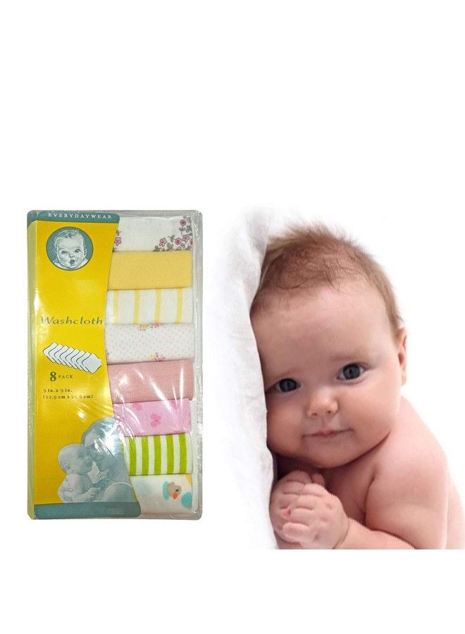 Fully طقم من 8 قطع من مناشف القطن الناعمة للأطفال، مناشف وجه قطنية، للجنسين، متعددة الألوان، 15 جرام، عبوة من 1 - Image 2