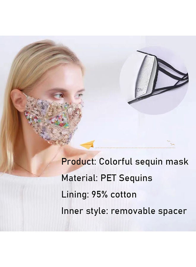 NIBEMINENT Reusable Fashion Sequin Mask - Image 3