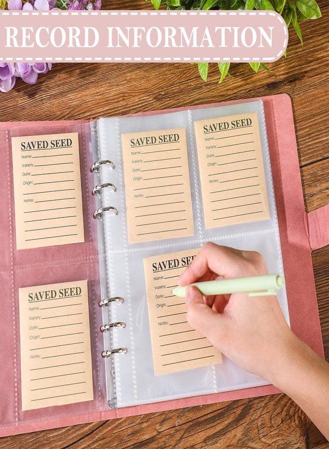 Resurhang Seed Storage Organizer 35 Sheets with 140 Seed Envelopes, Resealable Garden Seed Pocket Bags Sealing Seed Packet Seed Saving Binder Vegetable Seed Collecting Template gift for Christmas Xmas holiday - Image 4