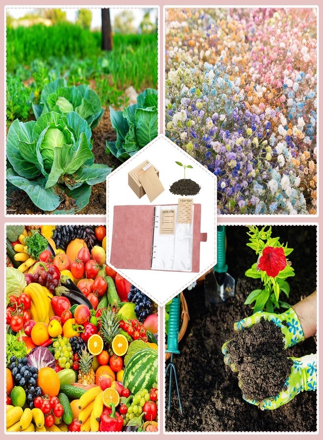 Resurhang Seed Storage Organizer 35 Sheets with 140 Seed Envelopes, Resealable Garden Seed Pocket Bags Sealing Seed Packet Seed Saving Binder Vegetable Seed Collecting Template gift for Christmas Xmas holiday - Image 5