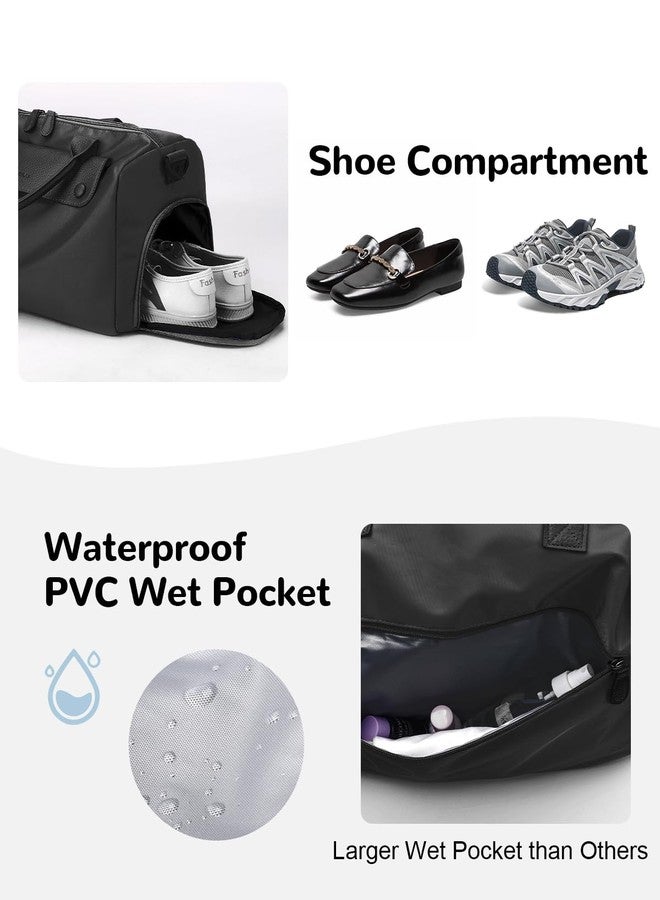 Outplea Gym Bag for Men Women with Shoe & Wet Compartment, 20L Waterproof Personal Item Carry On Travel Duffle Bag, Small Sports Duffel Bags for Fitness Workout Swimming Dance, Black - Image 3